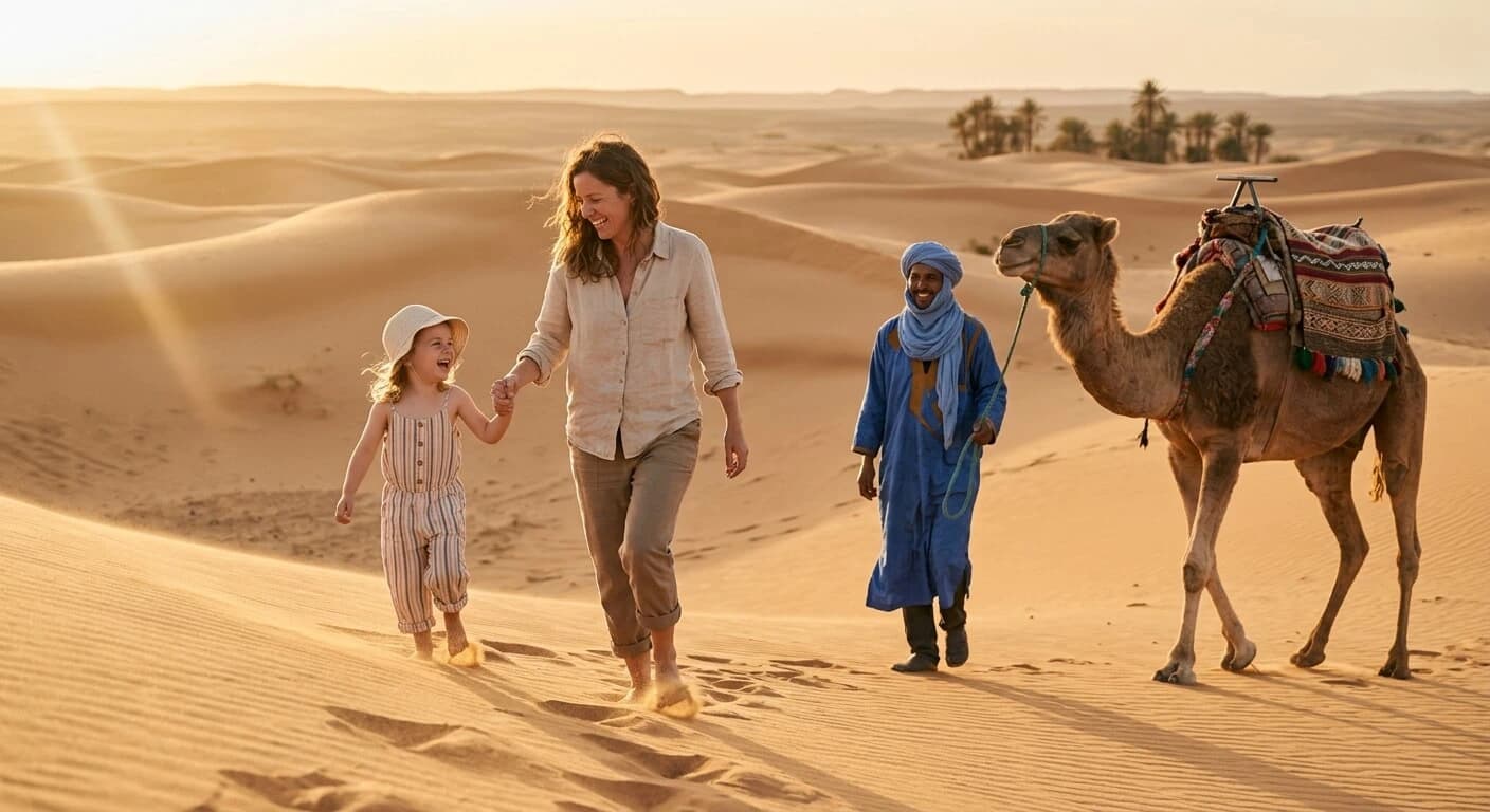 Partir dans le désert en famille avec des enfants